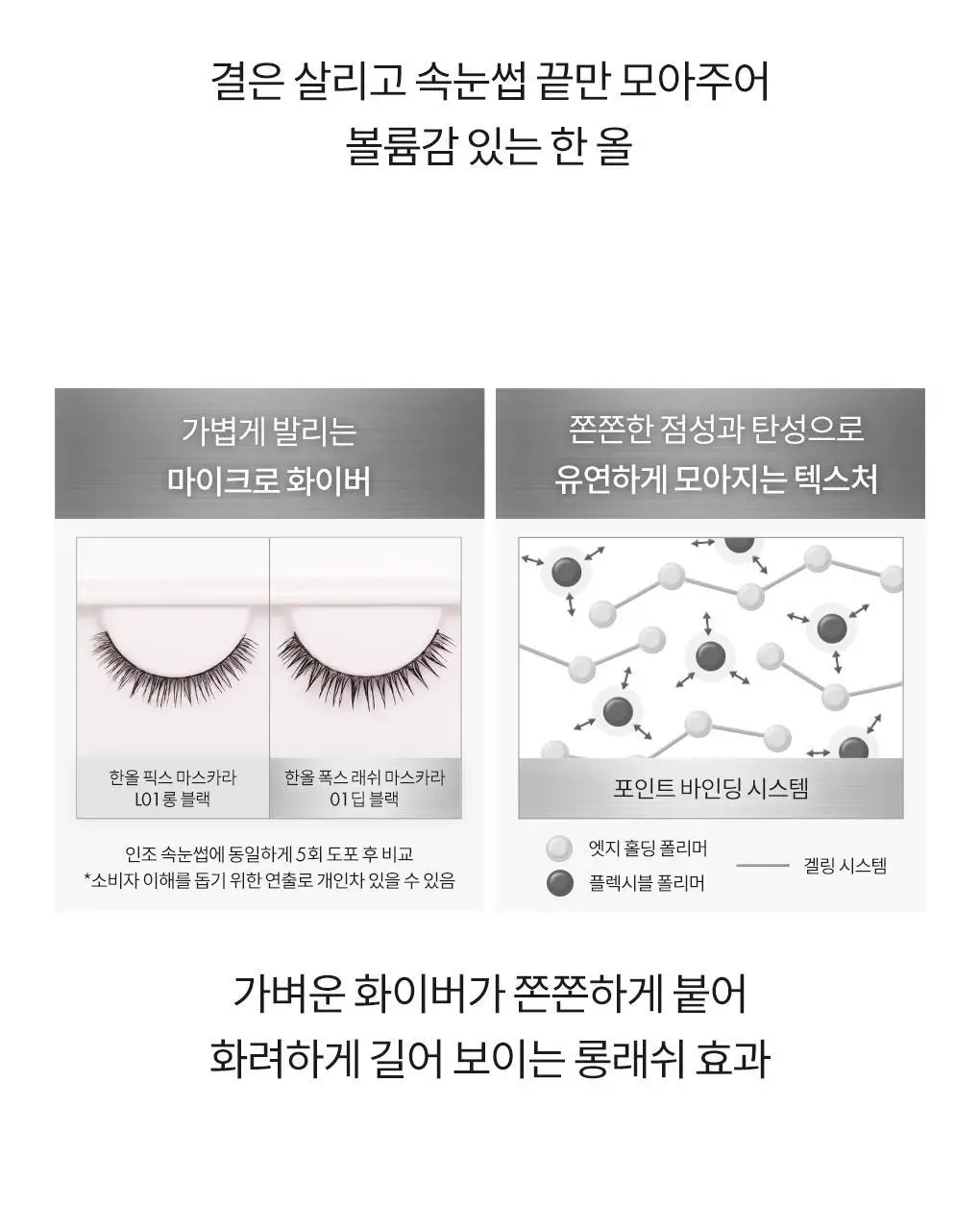 [NEW/아이돌래쉬] 롬앤 한올 폭스 래쉬 마스카라 상세페이지 9